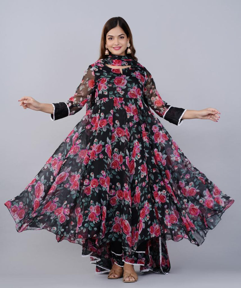 Beautiful Anarkali Kurti With Pant And Dupatta