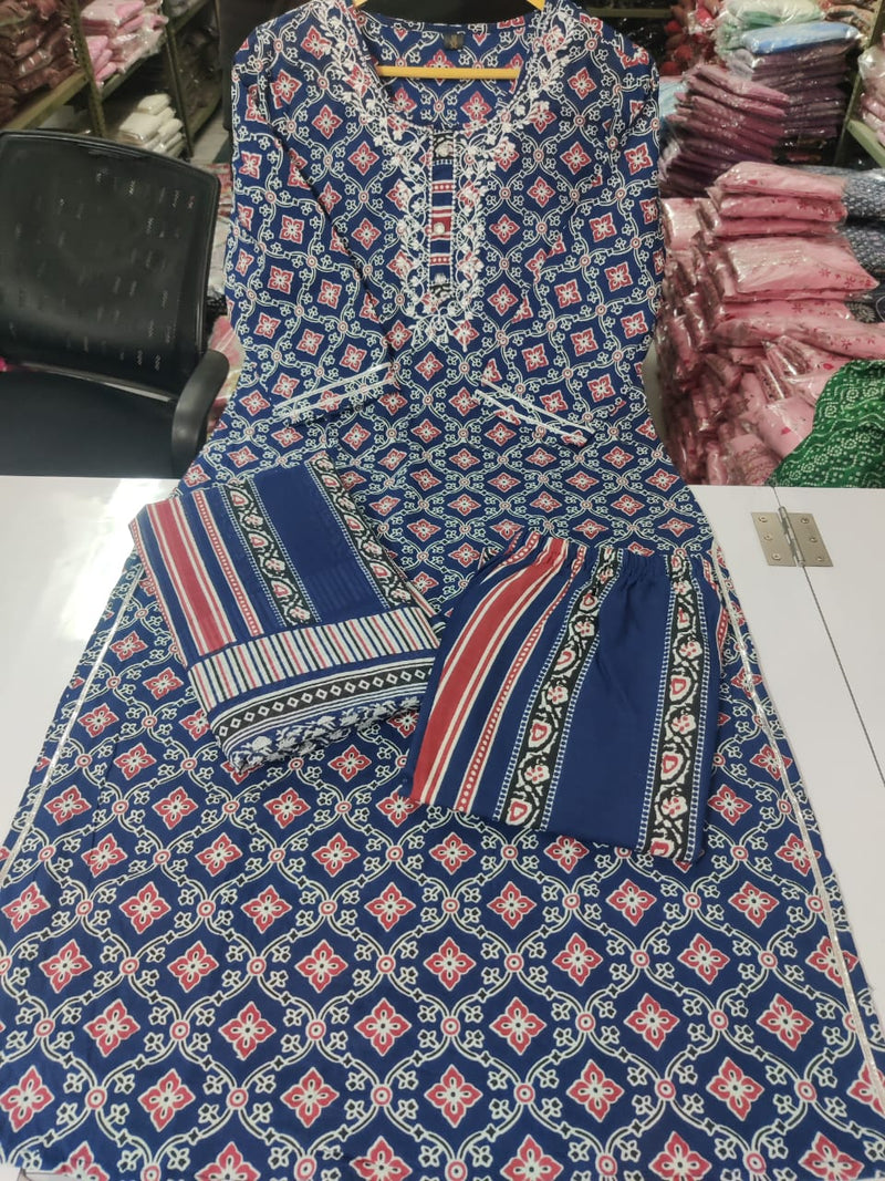 Beautiful Cotton Printed Kurta Pant With Dupatta