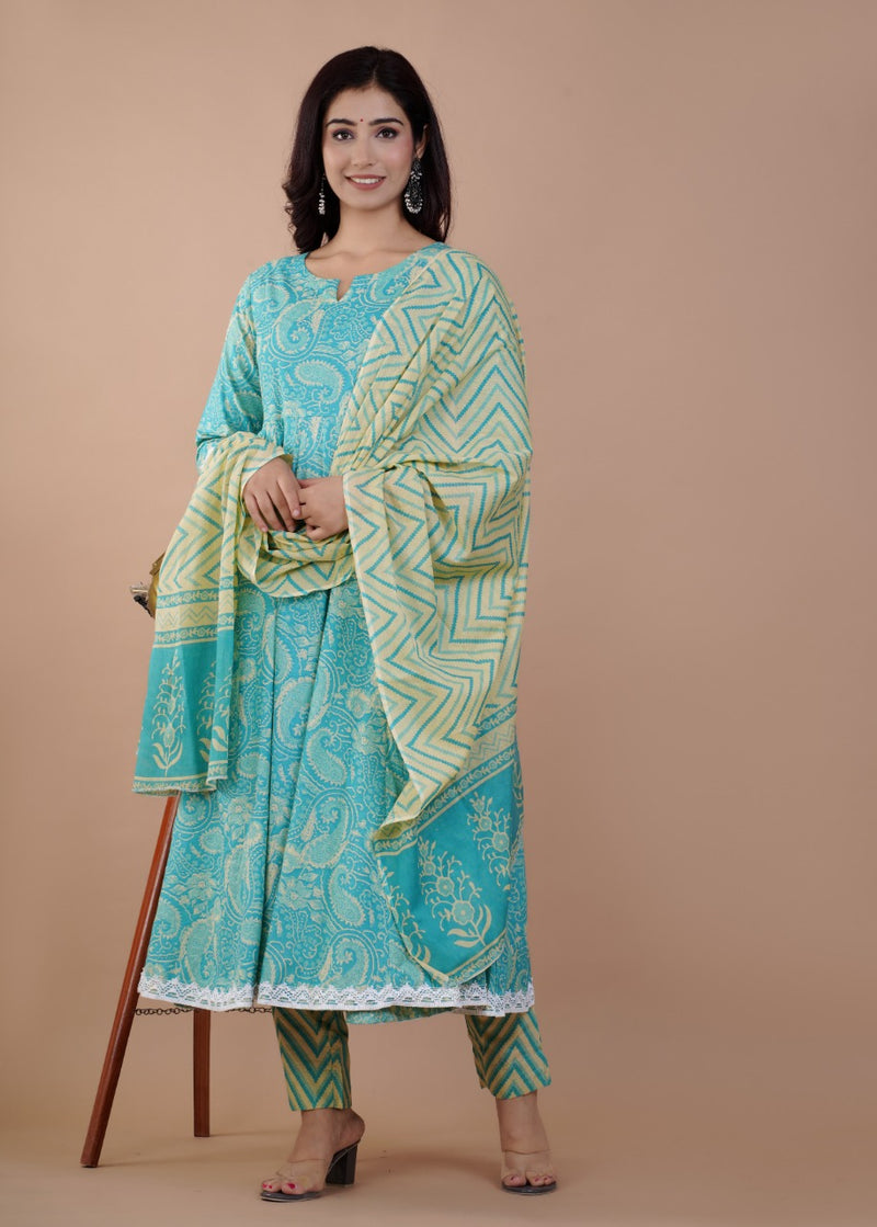 Premium Cotton Suit With Dupatta