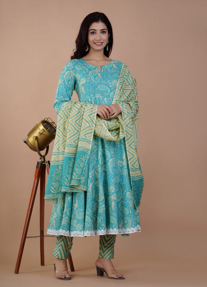 Premium Cotton Suit With Dupatta