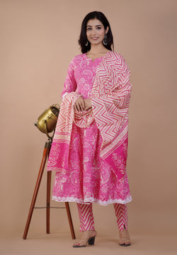 Premium Cotton Suit With Dupatta