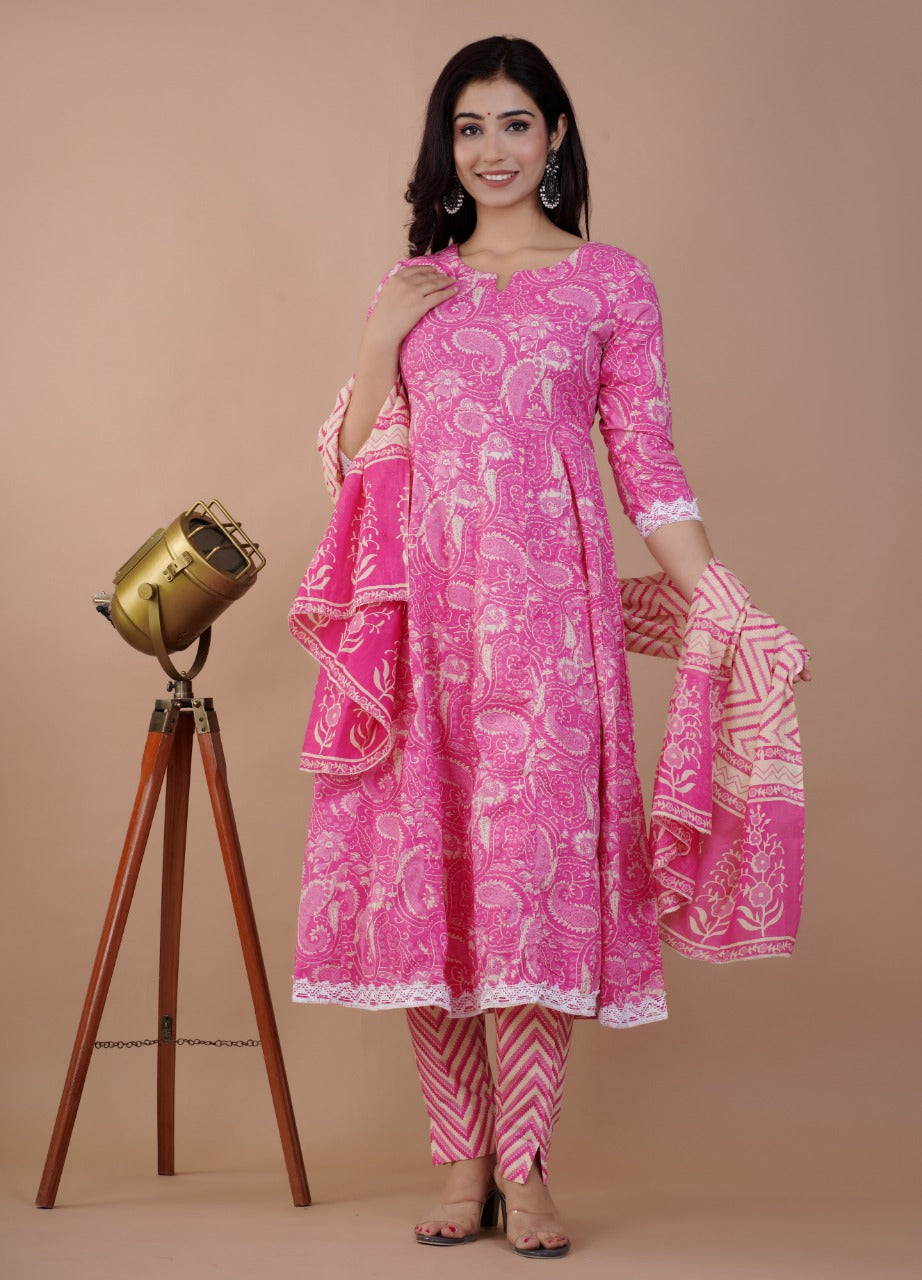 Premium Cotton Suit With Dupatta