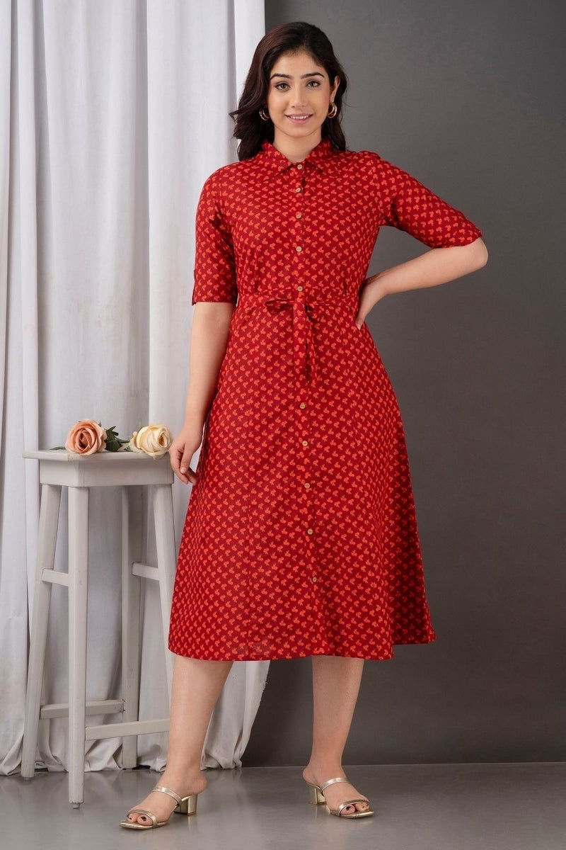 Premium Red Cotton Suit