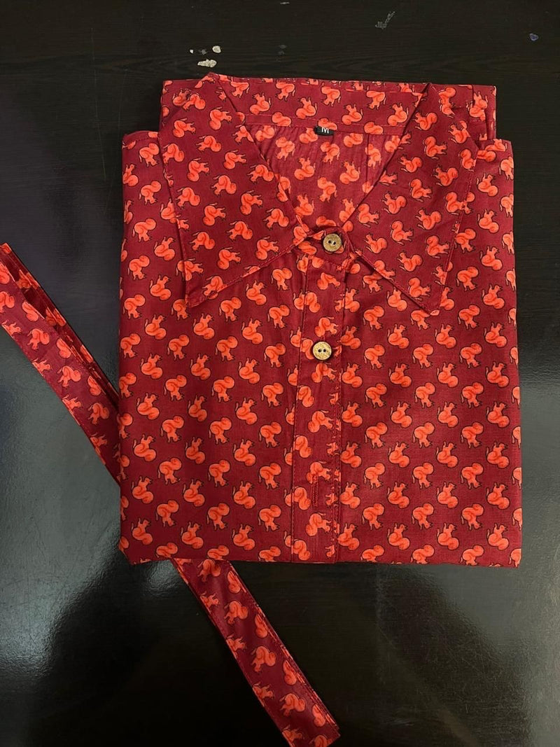 Premium Red Cotton Suit