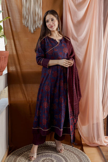 Beautiful Anarkali Kurti With Pant & Dupatta