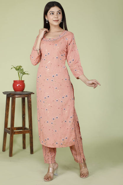 Beautiful Baby Pink Kurti set