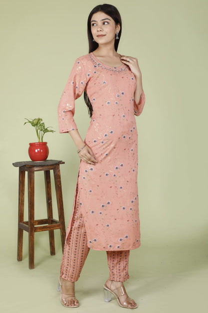 Beautiful Baby Pink Kurti set