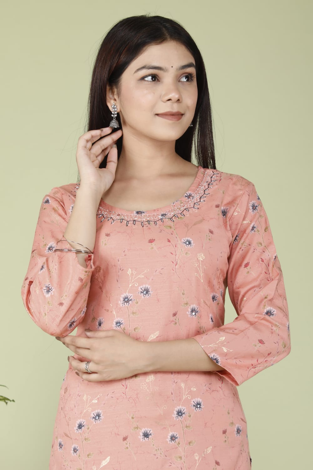 Beautiful Baby Pink Kurti set