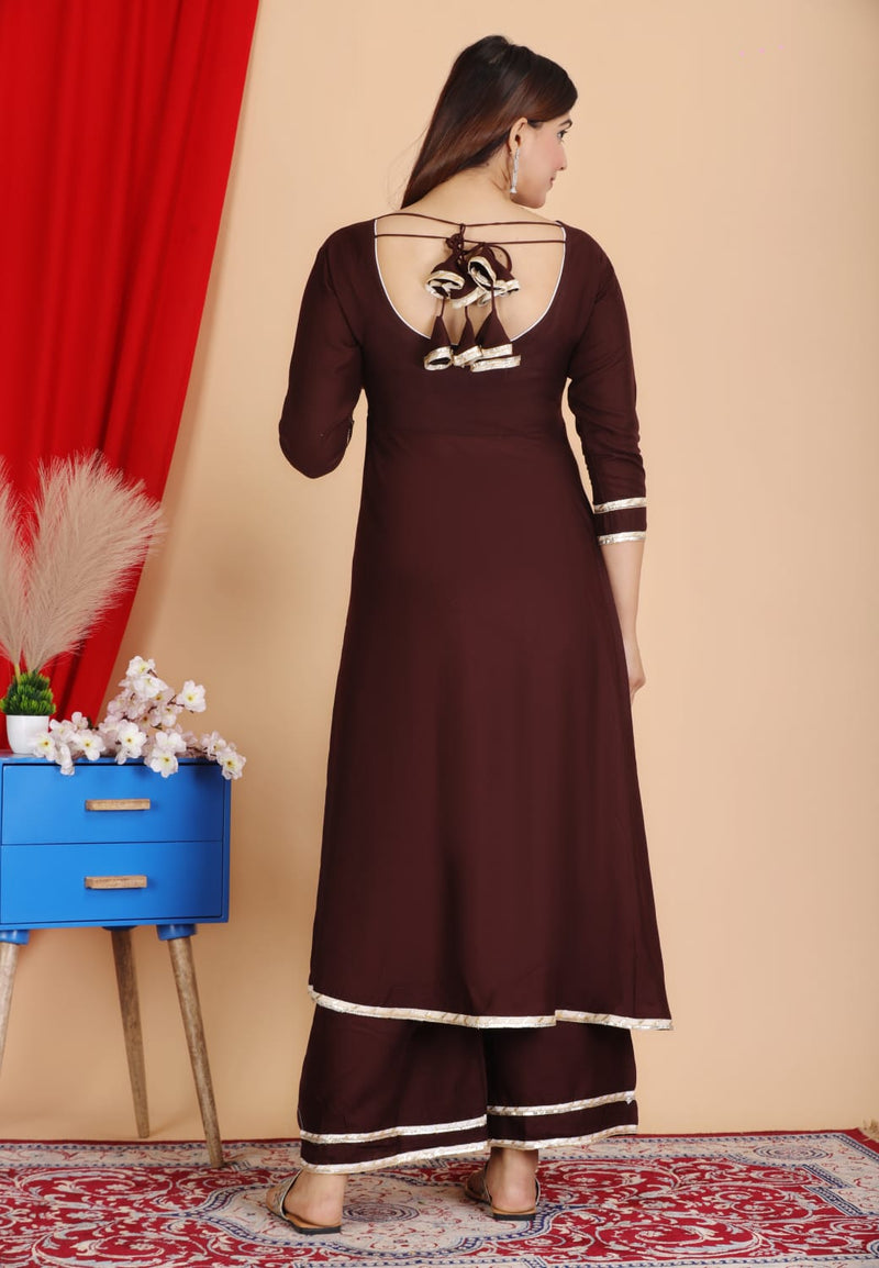 Reyon Embroidery kurti Set with deep back design