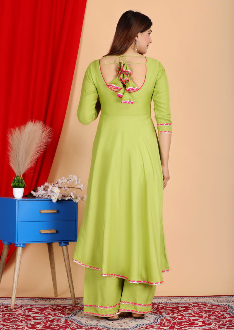 Reyon Embroidery kurti Set with deep back design