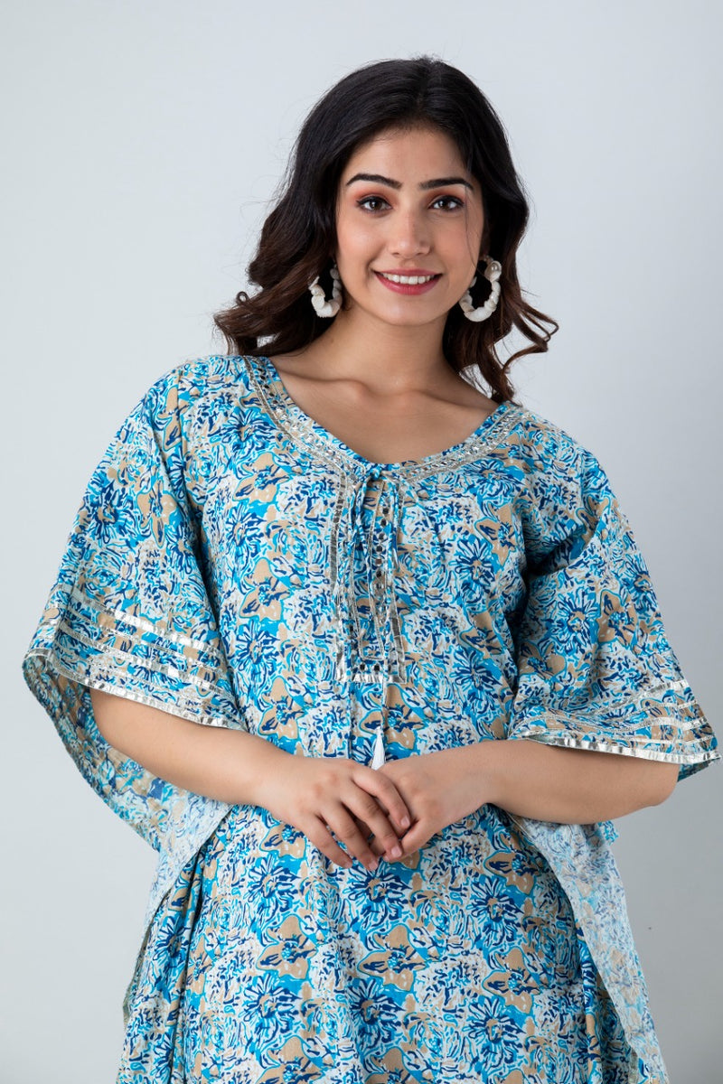 Beautiful cotton printed kaftan With gotta less