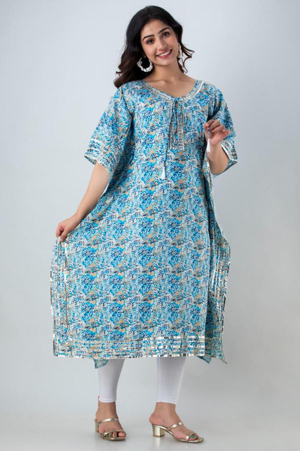 Beautiful cotton printed kaftan With gotta less