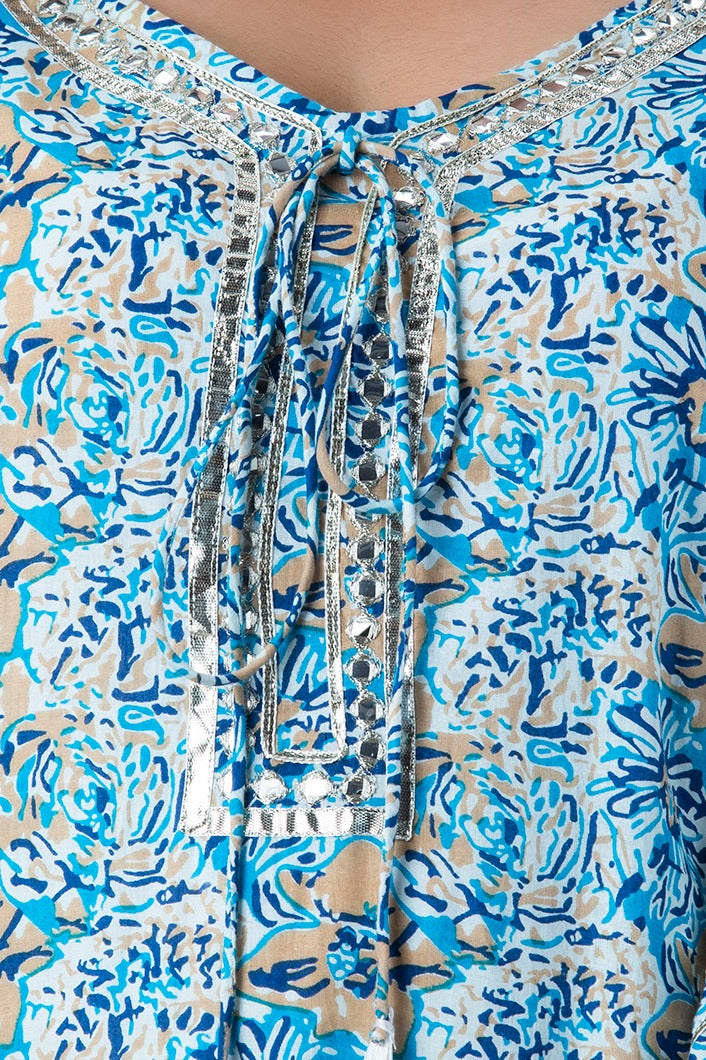 Beautiful cotton printed kaftan With gotta less