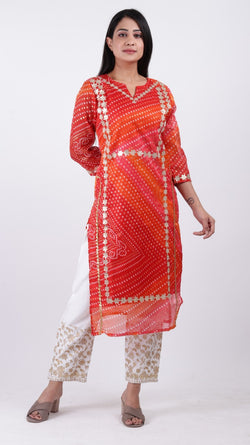 Beautiful kota Doriya bandhej kurti