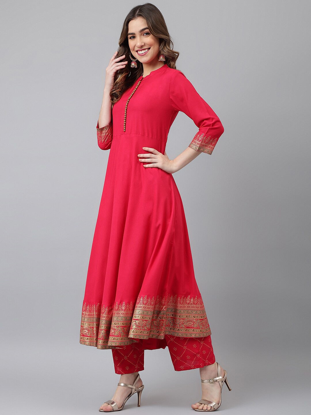 Beautiful Anarkali Kurti With Palazzo And Dupatta