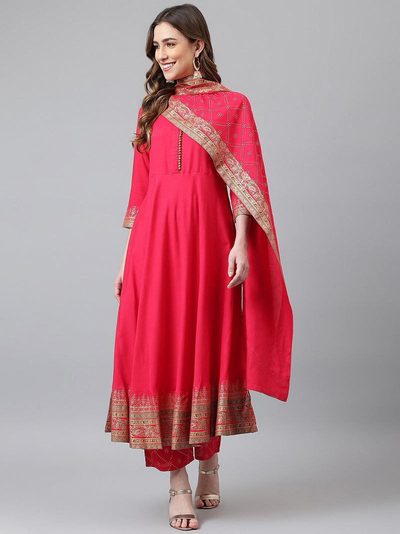 Beautiful Anarkali Kurti With Palazzo And Dupatta