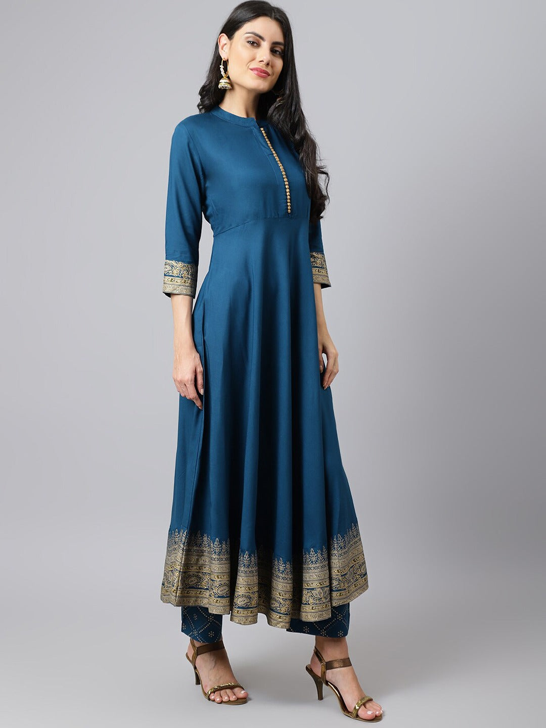 Beautiful Anarkali Kurti With Palazzo And Dupatta