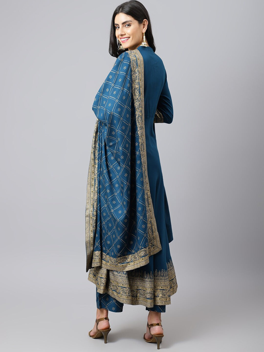 Beautiful Anarkali Kurti With Palazzo And Dupatta