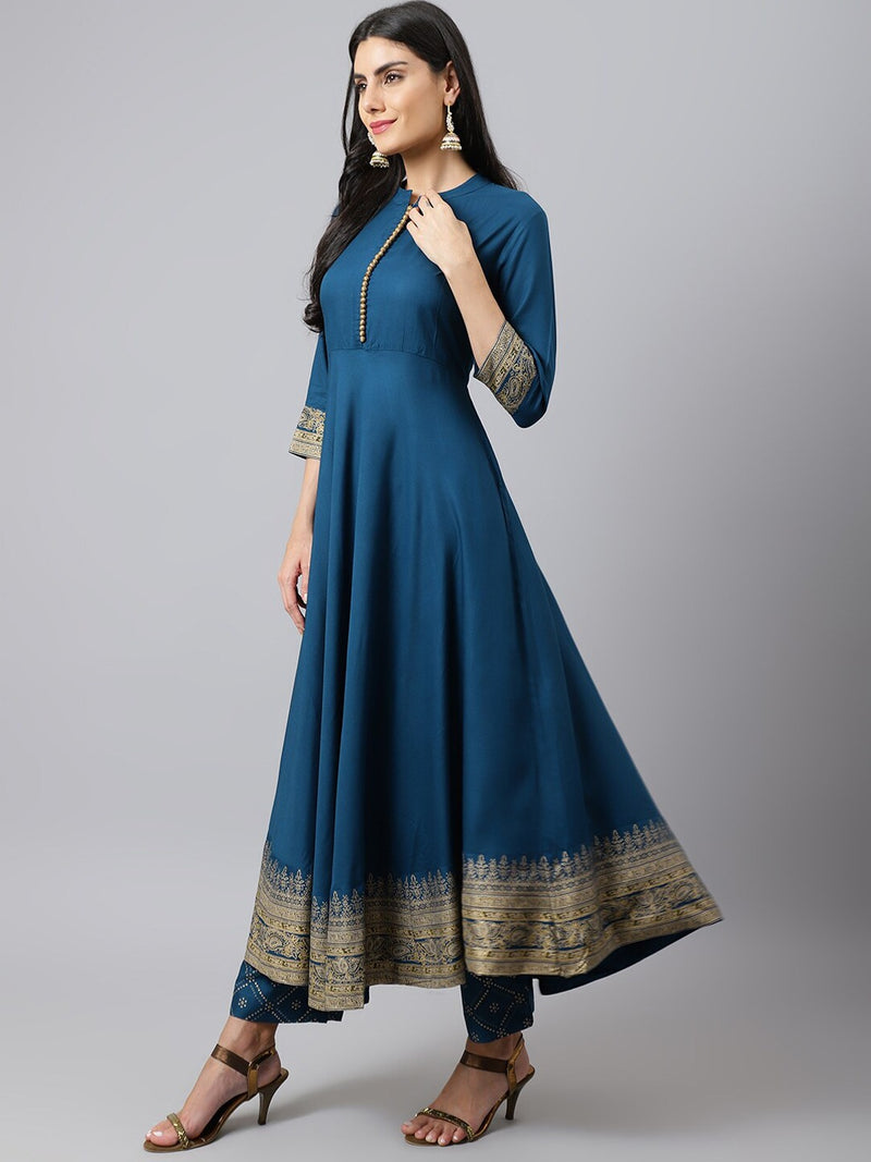 Beautiful Anarkali Kurti With Palazzo And Dupatta