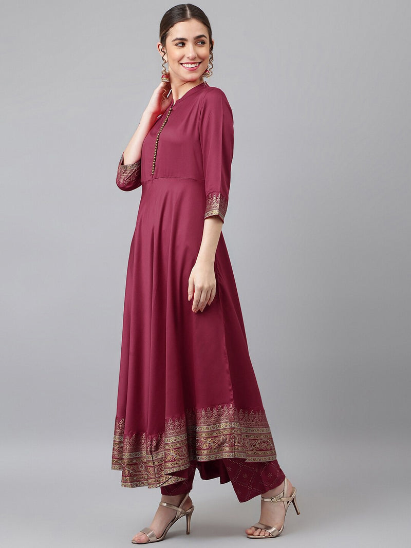 Beautiful Anarkali Kurti With Palazzo And Dupatta