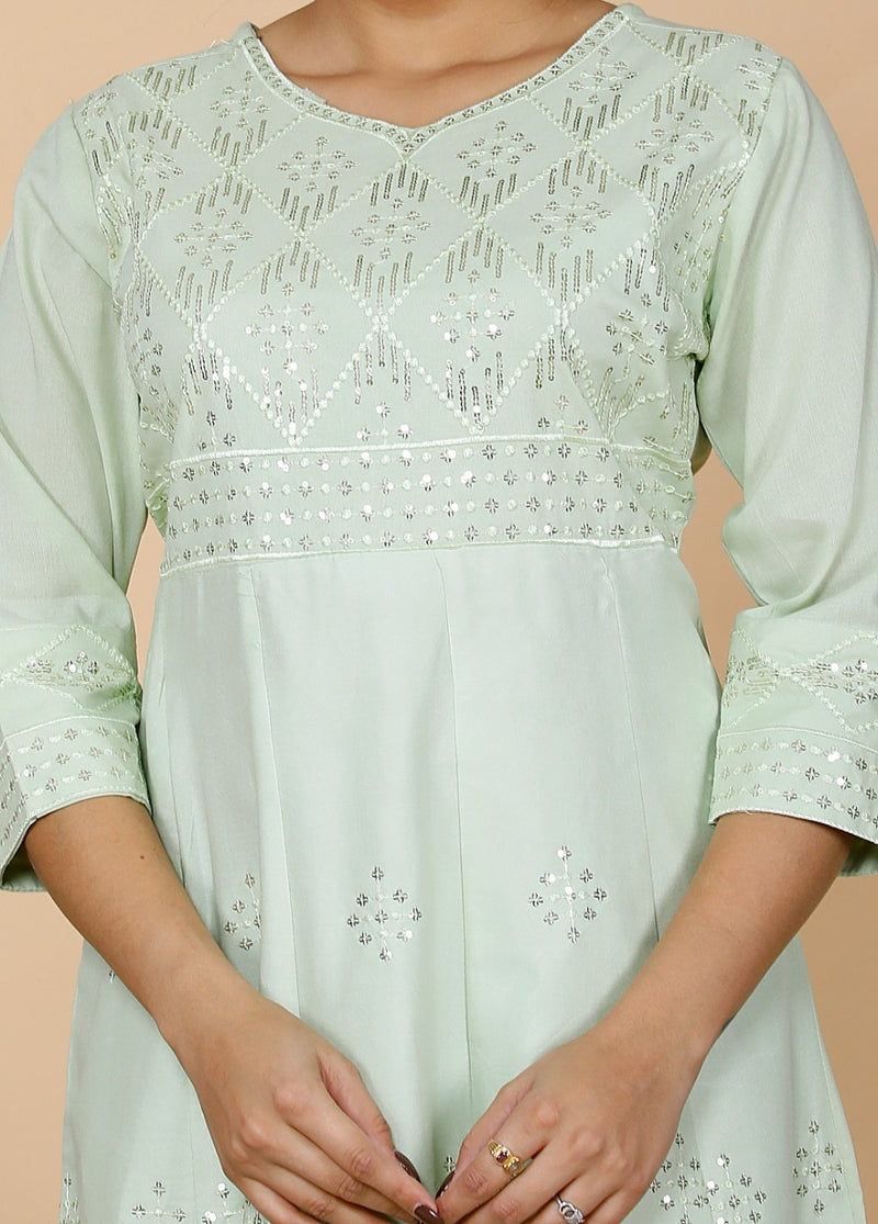 BEAUTIFUL EMBROIDERY ANARKALI KURTA WITH PANT