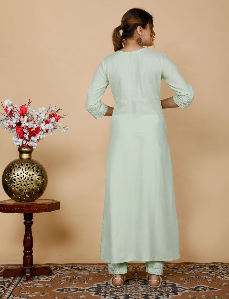 BEAUTIFUL EMBROIDERY ANARKALI KURTA WITH PANT