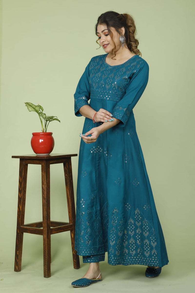 BEAUTIFUL EMBROIDERY ANARKALI KURTA WITH PANT