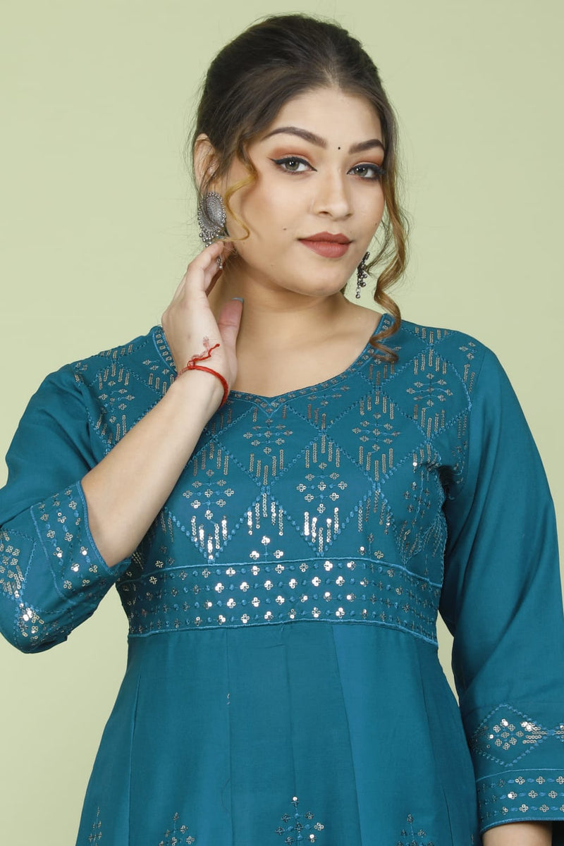 BEAUTIFUL EMBROIDERY ANARKALI KURTA WITH PANT