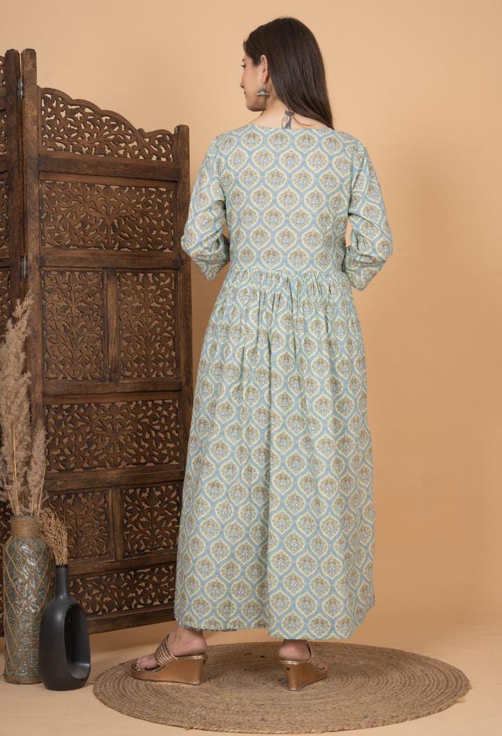 BEAUTIFUL PROSSIN PRINT NAYRA CUT KURTI WITH DUPATTA