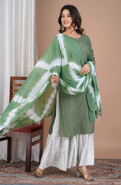 Classy Embroidery Kurti Pant with Dupatta