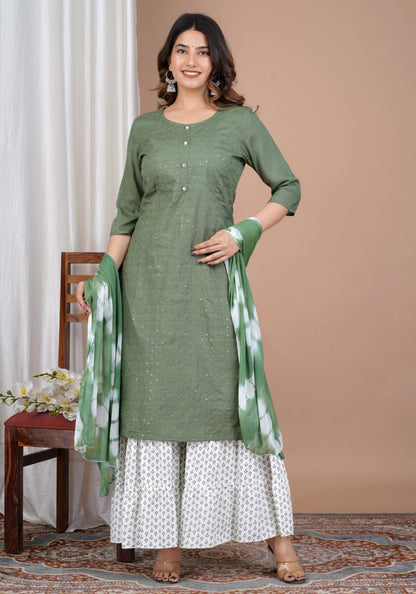 Classy Embroidery Kurti Pant with Dupatta