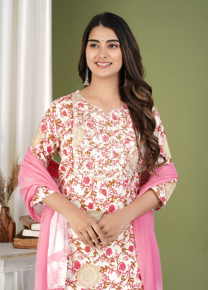 PREMIUM PROCION PRINTED KURTI WITH PANT AND DUPATTA