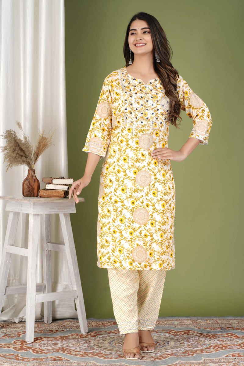 PREMIUM PROCION PRINTED KURTI WITH PANT AND DUPATTA