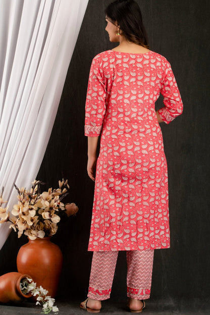 Designer Cotton Kurti With Pant & Dupatta