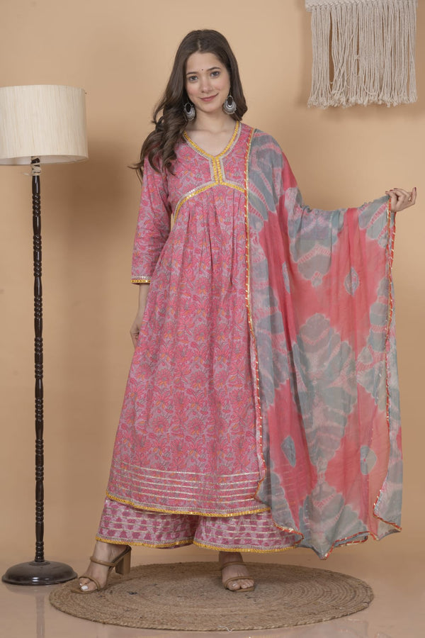 Aaliya Cut Kurti With Full Flair Plazoo and Dupatta