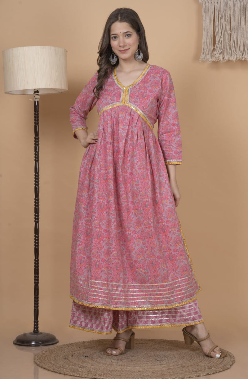 Aaliya Cut Kurti With Full Flair Plazoo and Dupatta