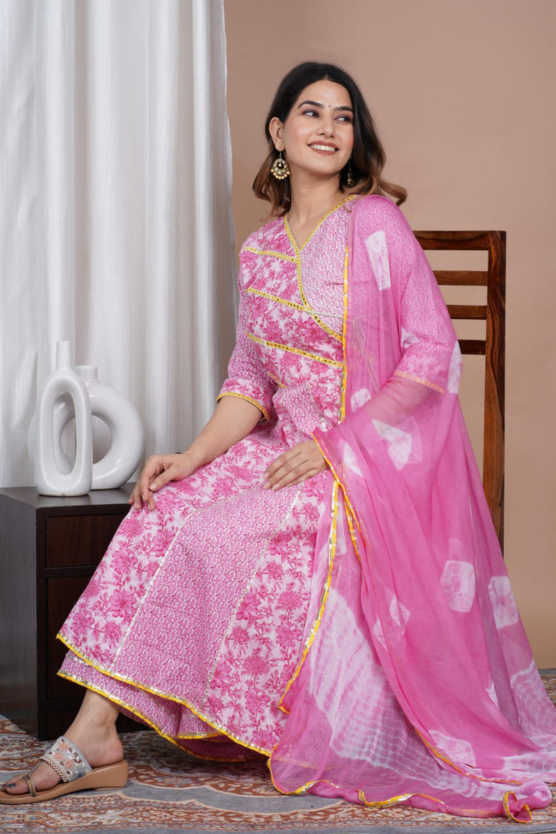 ANARKALI STYLE KURTI WITH PLAZO & DUPATTA