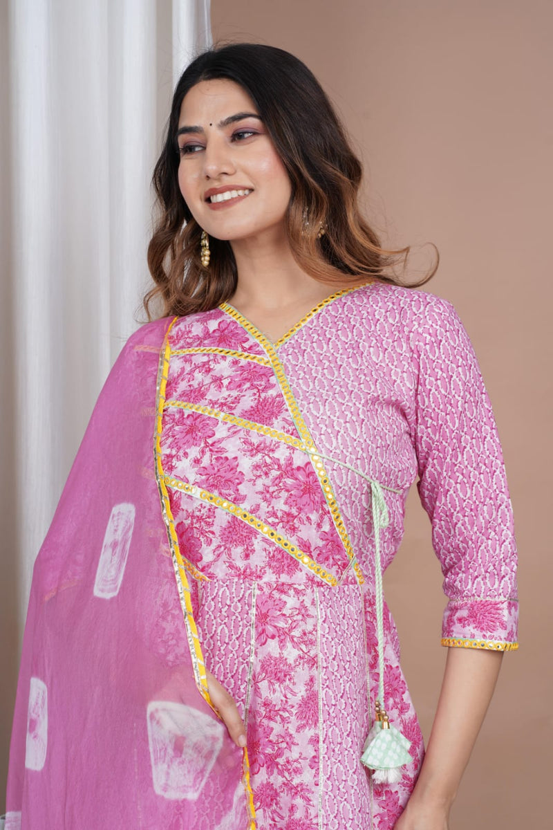 ANARKALI STYLE KURTI WITH PLAZO & DUPATTA