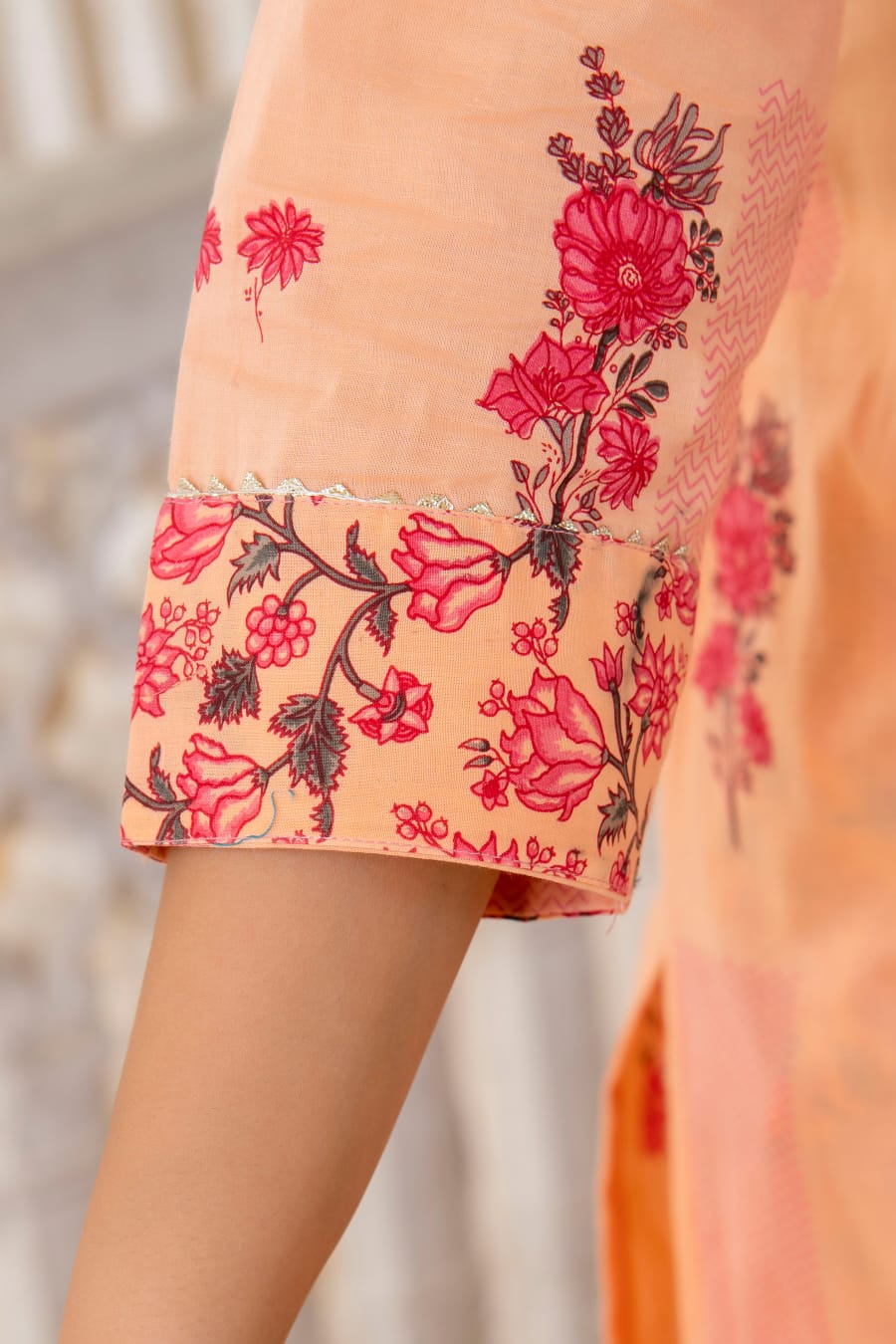 Peach Color Suit with Dupatta