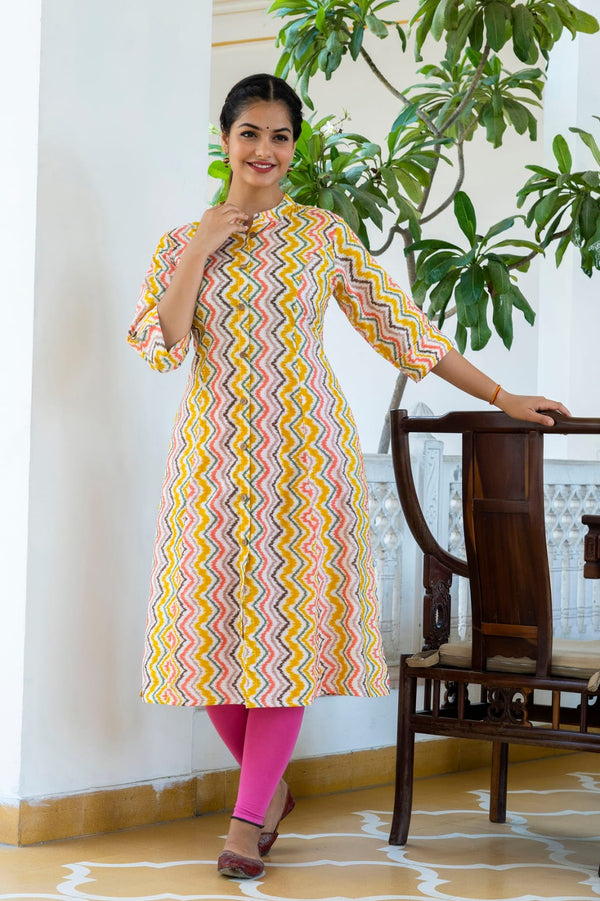 Colorful Stripe Pattern Kurti