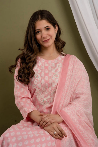 Baby Pink Color Suit With Duppata