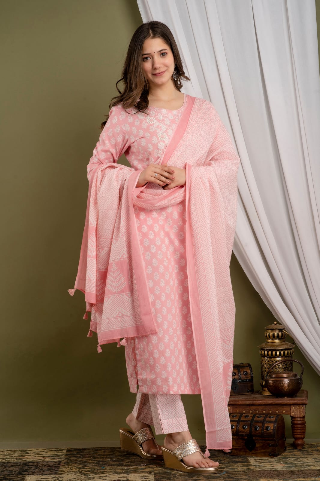 Baby Pink Color Suit With Duppata