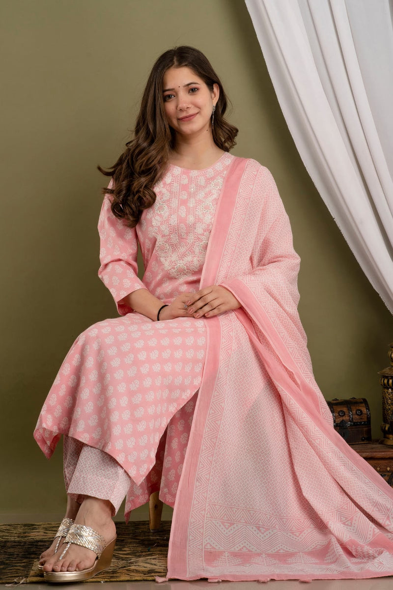 Baby Pink Color Suit With Duppata