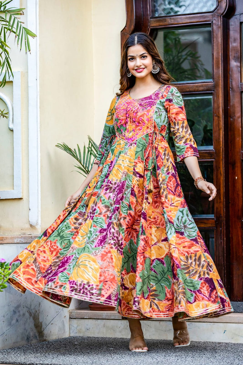 Multicolor Floral Gown