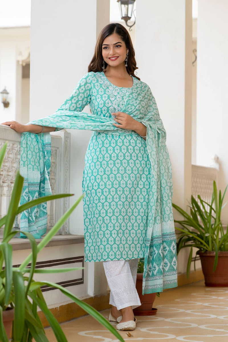 Sky Blue Suit with Dupatta