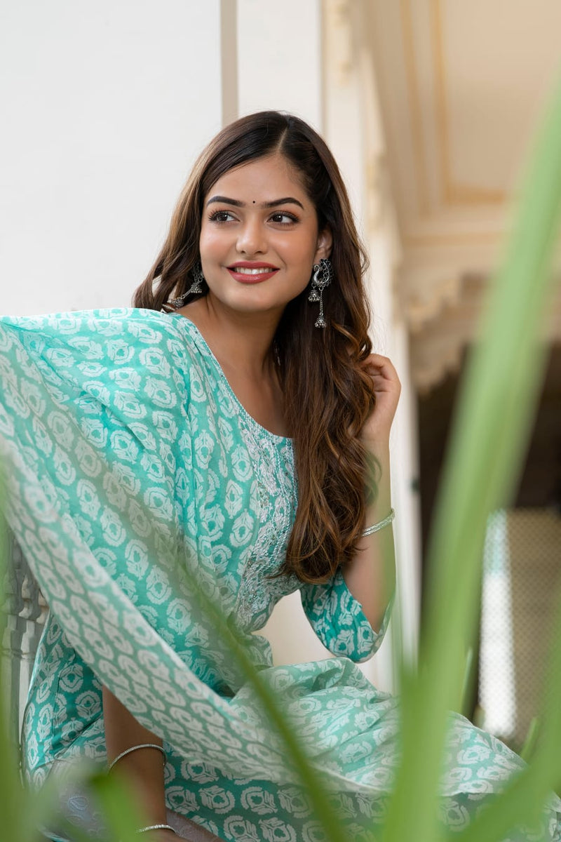 Sky Blue Suit with Dupatta