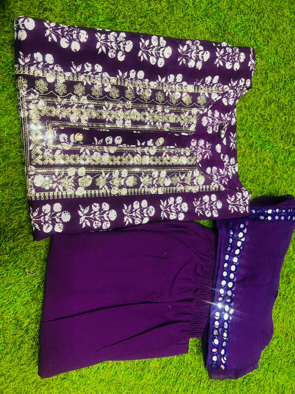 Purple Suit With Dupatta