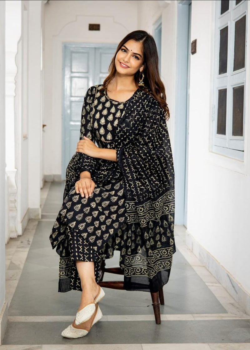 Designer Black Suit with Dupatta