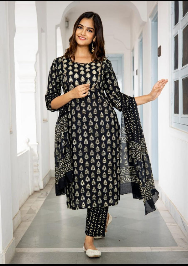 Designer Black Suit with Dupatta