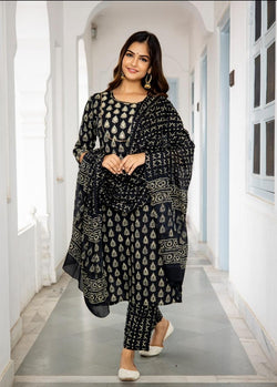 Designer Black Suit with Dupatta